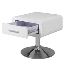 Amazon Brand - Movian Emme - Comodino, 40 x 40 x 45 cm (Lu x La x A), bianco lucido