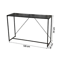 Gebor - Mobile da ingresso, elemento da parete, design essenziale, design semplice, metallo nero, 120 x 39 x 79 cm.