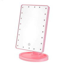 Specchio per Il Trucco 22 LED Light Vanity Makeup Mirror Specchio da Tavolo Luminoso Specchio Luminoso Rotante A 360 ° Rosaper Toeletta