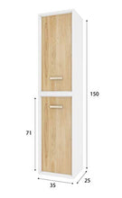 MARWELL Alzata, Legno ingegnerizzato Quercia, Bianco, Hoch