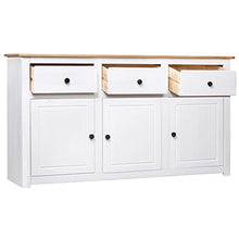 vidaXL Credenza Panama Range Mobiletto con Cassetti e Ante Rustica Robusta Classica Armadietto Madia 135x40x80 cm Naturale Legno Massello di Pino