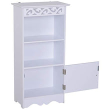 homcom Mobiletto da terra e un Armadietto 2 Ripiani Anta in MDF Bianco Bagno MDF 40L x 23P x 80A cm Bianco