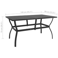FAMIROSA Tavolo da Giardino Antracite 140x80x72 cm in Acciaio