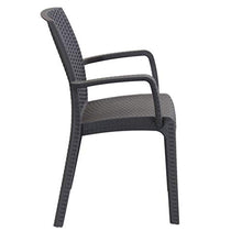 Milani Home s.r.l.s. Poltrona da Giardino Impilabile in Wicker Stampato Taupe da Esterno Giardino Terrazzo Portico Locale Bar
