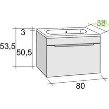 RIHO - Set mobile e lavabo ENNA 35 x 38 x 53,5 cm moderno Bois Laqué Satiné