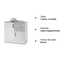 Stella Trading Bobby 4 Comò, Engineered Wood, Bianco (Cemento), 80 x 82 x 35 cm