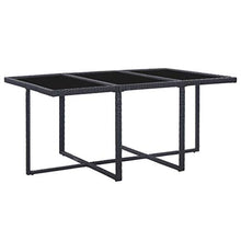 SKM Set da Pranzo da Giardino 11 pz con Cuscini in Polyrattan Nero (112.8kg)