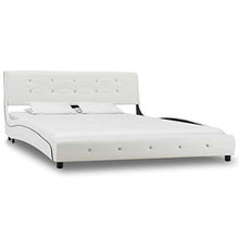 SKM Letto con Materasso Bianco in Similpelle 140x200 cm (47.15kg)
