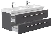 emotion SUBWAY2-0-130CM000104DE - Lavabo con mobiletto, in Legno, 130 x 50 x 47 cm, Colore: Antracite Lucido