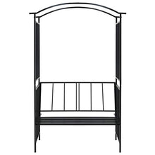 SKM Arco da Giardino con Panca Nero 114x45x205 cm in Ferro