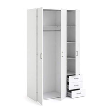 Armadio 3 ante e 3 cassetti bianco, 115,8X49,50X200,40H