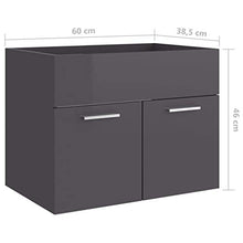 vidaXL Set Mobili da Bagno 2 pz Grigio Lucido in Truciolato