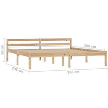 BIGTO - Struttura per letto in legno di pino massiccio, per camera da letto, colore: marrone, 160 x 200 cm