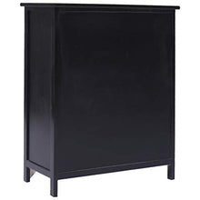 SKM Armadietto con 6 Cassetti Nero 60x30x75cm Legno di Paulownia