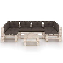 SKM Set Divani da Giardino Pallet 7 pz con Cuscini in Legno di Pino (157.76kg) -6281