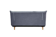 Meubletmoi - Divano convertibile a 2 posti, in velluto grigio, stile scandinavo