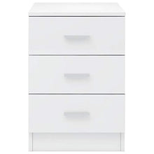 FAMIROSA Comodino Bianco Lucido 38x35x56 cm in Truciolato