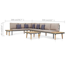 SKM Set Divani da Giardino 5 pz con Cuscini Legno di Acacia Marrone (64.7kg)