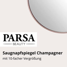PARSA BEAUTY Specchio da doccia a ventosa con ingrandimento 10x, champagne