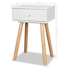 AYNEFY Comodino, 2 pezzi in legno di pino massiccio comodino per camera da letto comodino da salotto in stile moderno con 1 cassetto, 40 x 30 x 61 cm
