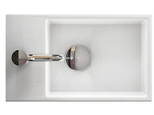 Mobile da bagno – Set con specchio con ripiano e lavabo in ceramica, 45 x 26 cm, bianco lucido