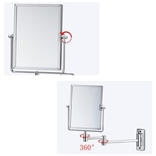 Specchio Trucco, Specchio Ingranditore Doppio Lato, Specchio Ingranditore da Parete Bagno, 3X Ingrandimento, Specchio da Parete Girevole 360 °, allungabile con Finitura cromata e Braccio Pieghevole