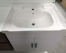 GT-LUX Mobile Bagno Lavanderia 60 CM X600P Legno Bianco Rubinetto LAVABO 2 SPORTELLI