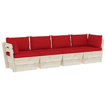 vidaXL Divano da Giardino a 4 Posti su Pallet con Cuscini Legno Abete
