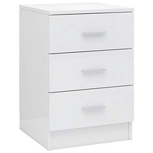 FAMIROSA Comodino Bianco Lucido 38x35x56 cm in Truciolato