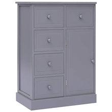 SKM Credenza con 10 Cassetti Grigia 113x30x79 cm in Legno (24.35kg)