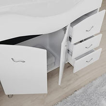 Kiamami Valentina Mobile Bagno 106 CM Classico con LAVABO Specchio E PENSILE Bianco Easy