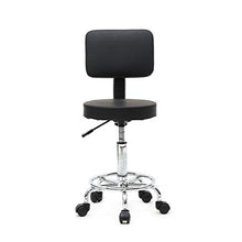 ZXYDD - Sgabello da Salone Regolabile con Schienale Nero, per Parrucchiere, Manicure, Tatuaggi, Terapia di Bellezza, Centro Benessere