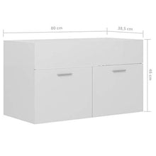 vidaXL Set Mobili da Bagno 2 pz Bianco Lucido in Truciolato