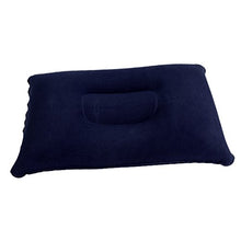 perfk Cuscinetto Rettangolare Gonfiabile, Cuscino di Viaggio, Cuscino Supporto della Testa per Campeggio, Spiaggia - Blu Scuro, 34x22cm