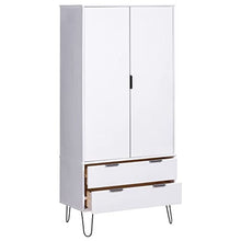 Armadio New York Range, in legno di pino massiccio, bianco