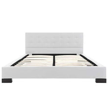 SKM Letto con Materasso Bianco in Similpelle 140x200 cm (52.3kg)