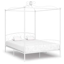 SKM Letto a Baldacchino Bianco in Metallo 180x200 cm (31.9kg)
