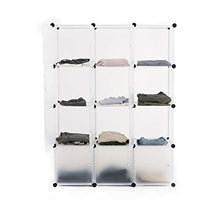ASUKALE Armadio in plastica portatile con 12 cubi (105 × 35 × 140)