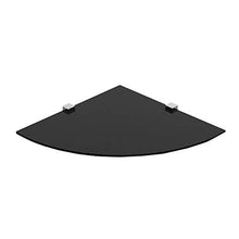 VE.CA-ITALY MENSOLA IN VETRO AD ANGOLO (NERO) 35X35 CM SPESSORE 6MM INCLUSI DUE SUPPORTI CROMO 100% Made in Italy