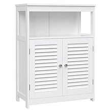 VASAGLE Mobile da Bagno, Armadietto da Bagno e Cucina, con Anta Doppia a Persiana, per Soggiorno, Cucina, Studio, Ingresso, Bianco BBC40WT