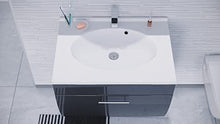 Set di mobili da bagno Paloma in Antracite con frontale curvato a 3 pezzi