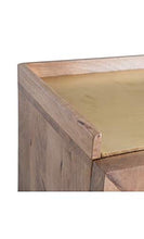 DenZZO - Cassettiera in legno naturale con 2 ante e 3 cassetti, colore: Agnes