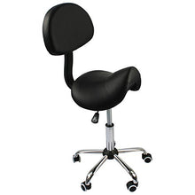 Lowander Sella con schienale – Sgabello da parrucchiere / sedia da ufficio – Sgabello ergonomico – nero