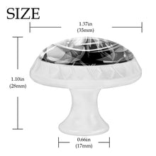4 pcs White Cabinet Knobs for Kitchen Cabinets Bedroom Wardrobe Dresser Drawers Anemones black flowers