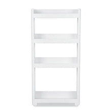 SONGMICS Scaffale Scorrevole Scaffale Portaoggetti Stretto Carrello Mobile Dispensa a 4 Livelli di Plastica con Rotelle per Cucina Bagno Bianco 45 x 17 x 91 cm KFR10WT