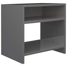 Kshzmoto Comodino in Materiale truciolare Grigio Lucido, Pratico Comodino per Camera da Letto familiare 40 x 30 x 40 cm (Larghezza x profondità x Altezza)