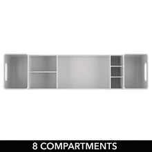 mDesign Set da 2 organizer portaoggetti con manici laterali – Cassetta pronto soccorso con 8 scomparti per creme, cerotti e medicinali – Scatola porta medicine ideale per il bagno – grigio chiaro