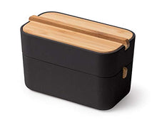 Lexon LH42N - Contenitore per Bagno, bambù, 15,4 x 8,4 x 9,4 cm, Colore: Nero