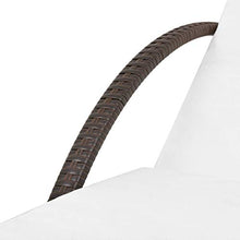 FAMIROSA Lettino Prendisole con Cuscino in Polyrattan Marrone-2883