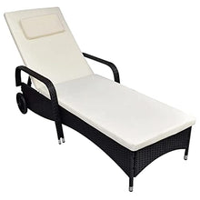 vidaXL Lettino Prendisole in Polyrattan da Giardino Marrone Sdraio Spiaggia